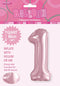Giant Light Pink Number 1 86cm 34” Foil Balloon
